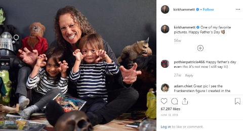 Kirk Hammett is a proud father of two sons