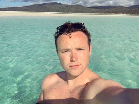 Actor, Ian Colletti while spending his time in ocean.