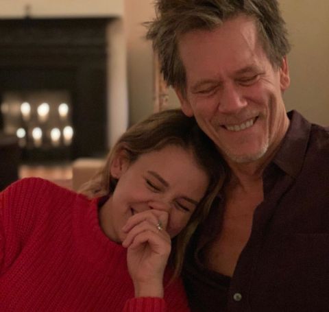 Sosie Bacon with her celebrity daddy Kevin Bacon at Thanksgiving.