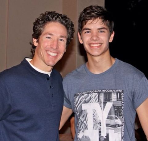 Jonathan Osteen with his father Joel Osteen.
