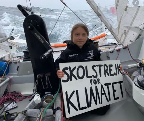 Greta Thunberg went to NY on a yacht.