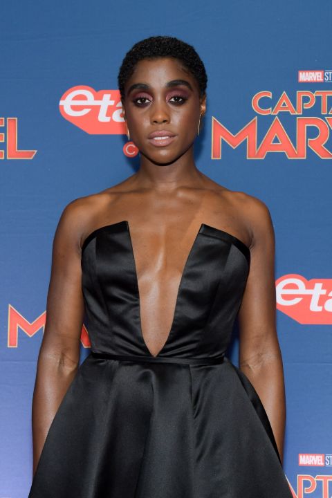 Actress, Lashana Lynch giving a pose in an event.