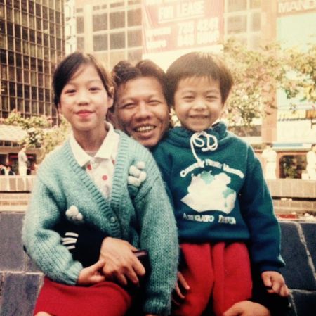Bolo Yeung with his daughter and son
